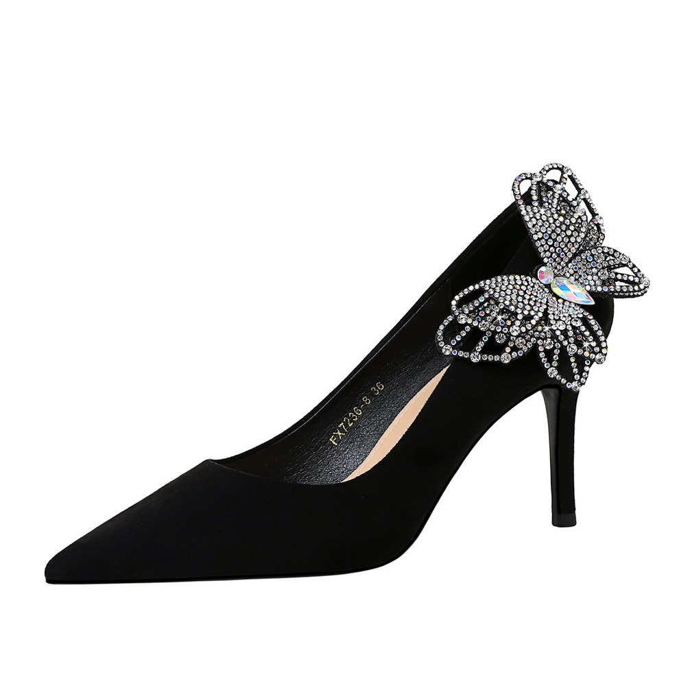 Stiletto pumps med rhinstenssløjfe til festlig anledning_voghion.com