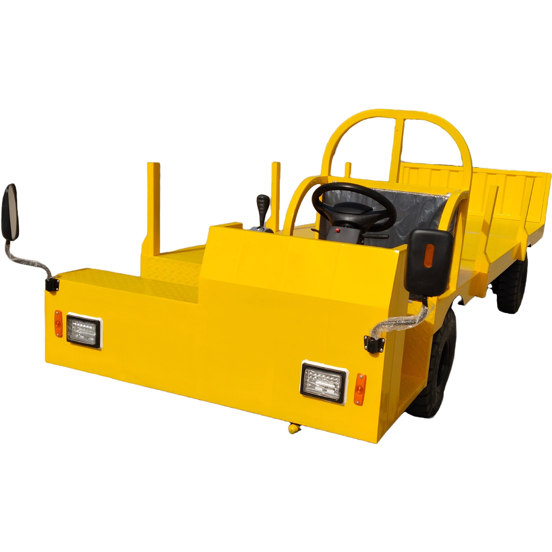 Camión de plataforma eléctrico de un solo lado convertible, camión de batería, camión de rotación de carga de fábrica, plataforma de conducción parcial