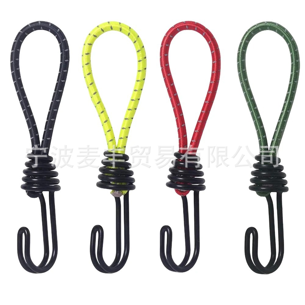 6mm outdoor camping tent latex elastic rope double hook nail fixed binding rope outdoor camping canopy accessories