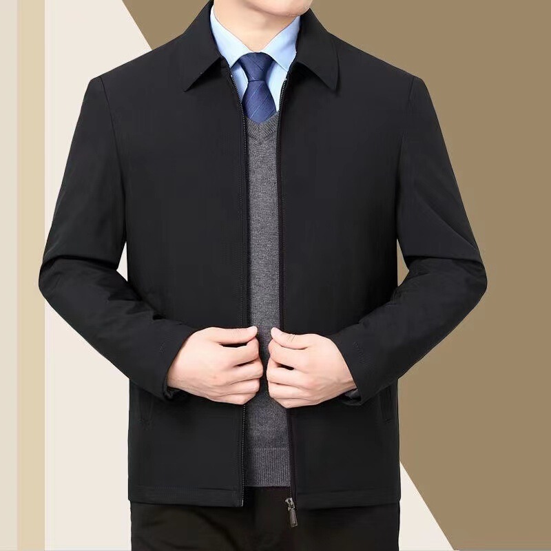 2024 Spring and Autumn High-Quality Lapel Business Casual Jacket for Middle-Aged and Elderly Men, Fashionable Men's Wear, Dad's Executive Coat 2024 Spring and Autumn High-Quality Lapel Business Casual Jacket for Middle-Aged and Elderly Men, Fashionable Men's Wear, Dad's Executive Coat