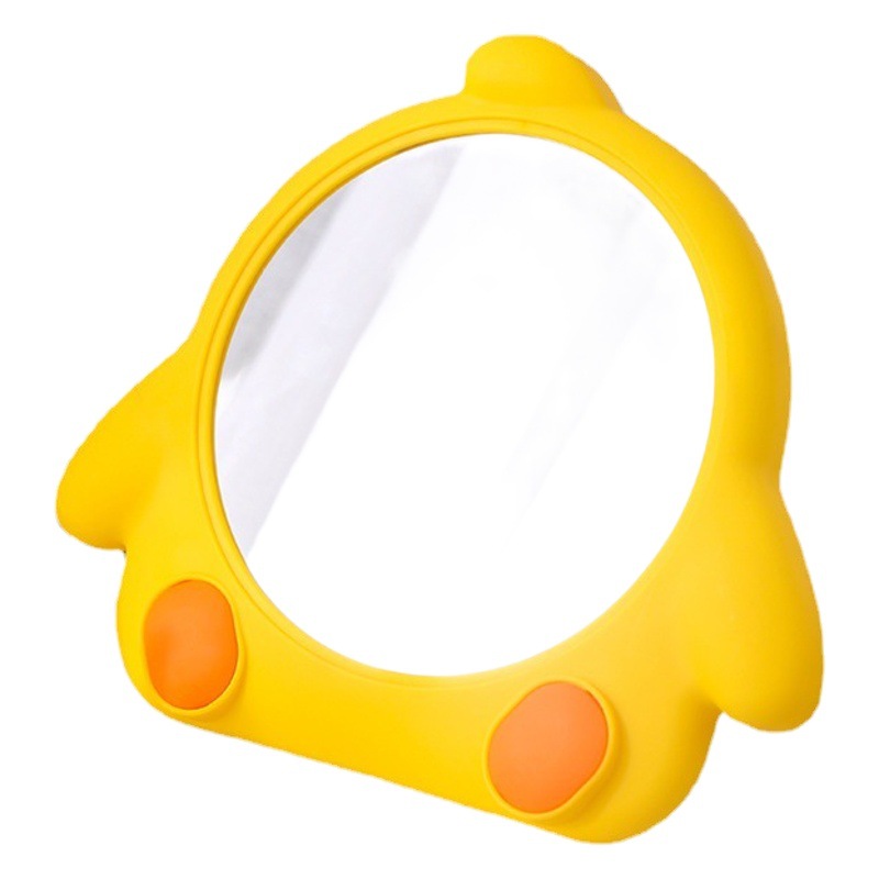 Espejo de maquillaje de plástico con diseño de pollito, espejo de dibujos animados para escritorio, espejo de pared para baño, espejo de tocador con diseño de gallina para dormitorio