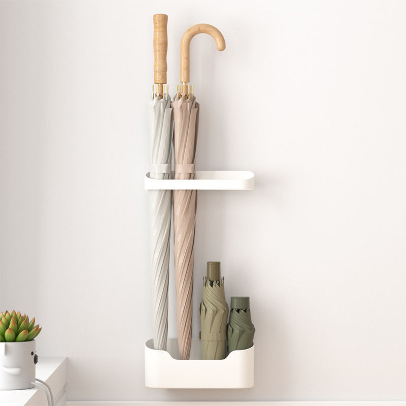 Japanese-style Home Umbrella Rack Wall-mounted Storage Cabinet Rack Door Rear Umbrella Bucket Hole-free Umbrella Storage Rack Door