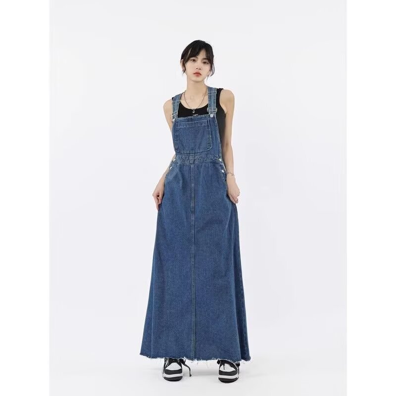 Plus-Size Mid-Length Slit Denim Dress for Women, 2026 Spring and Autumn New Style, Tummy Control, Slimming, Suspender Dress Plus-Size Mid-Length Slit Denim Dress for Women, 2026 Spring and Autumn New Style, Tummy Control, Slimming, Suspender Dress