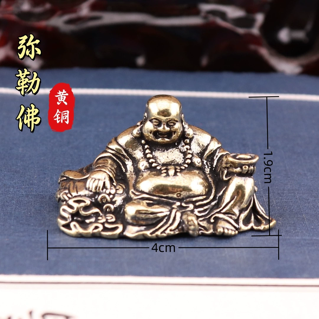 Чистая латунная сплошная улыбка часто открывается Майтрейя Будда