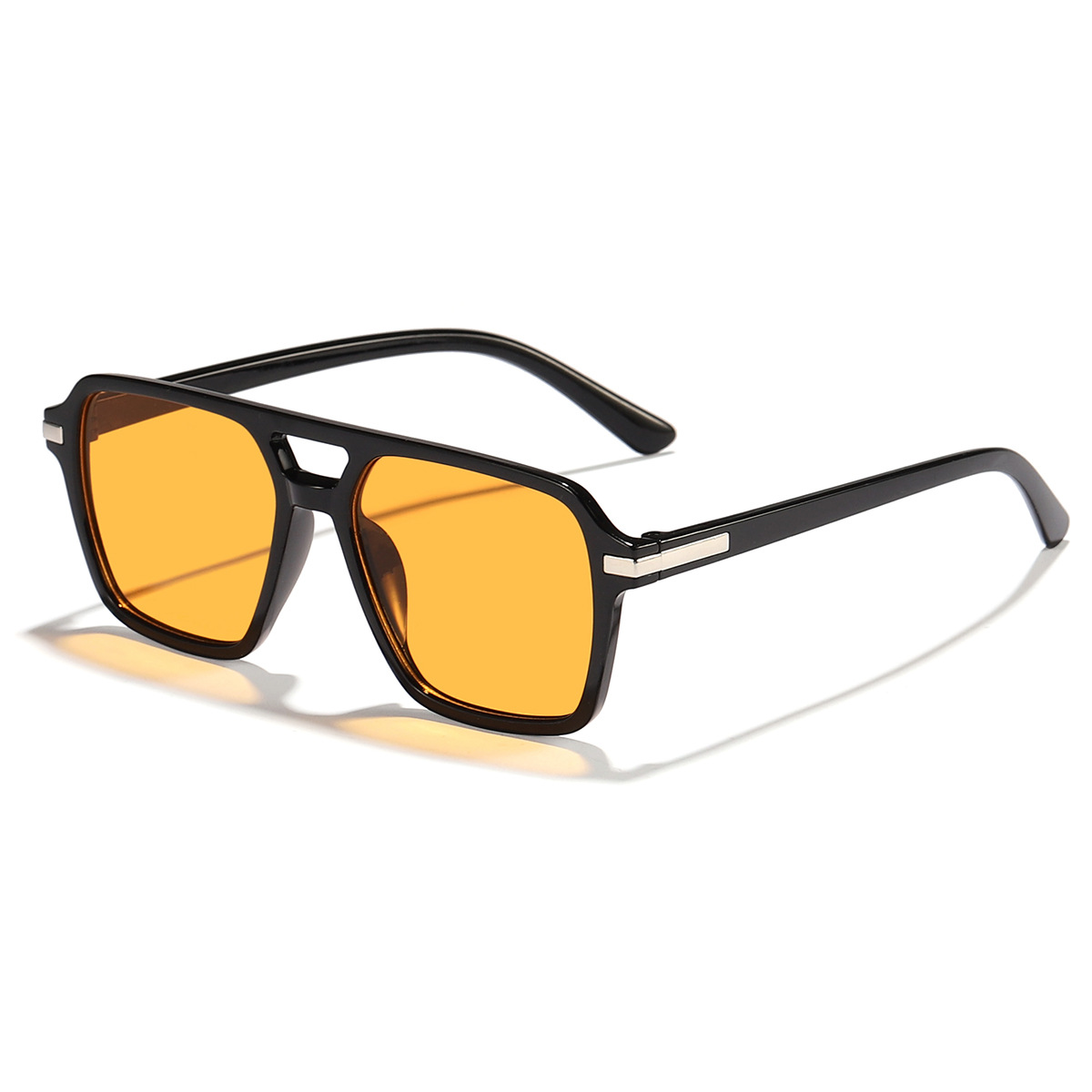 2024 nuevas gafas de sol piloto de marco cuadrado de doble viga europeas y americanas para hombres, gafas de sol ligeras de conducción al aire libre con protección UV