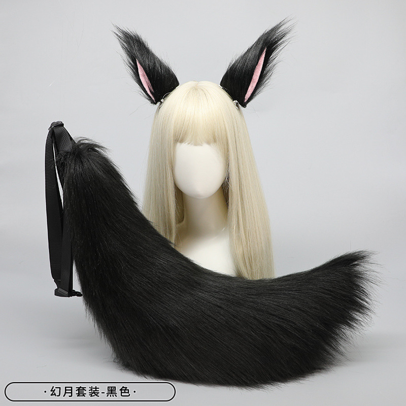 Set de accesorios de orejas y cola de animal de peluche para envío directo: orejas de zorro, orejas de lobo, pinza para el pelo, cola de lobo, cola de zorro, accesorios para la cabeza, hecho a mano