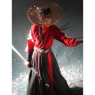 New Hanfu Men's Chinese Style Antique Martial Arts Swordsman Men's Black Master Scholars suit Students Bi in stock