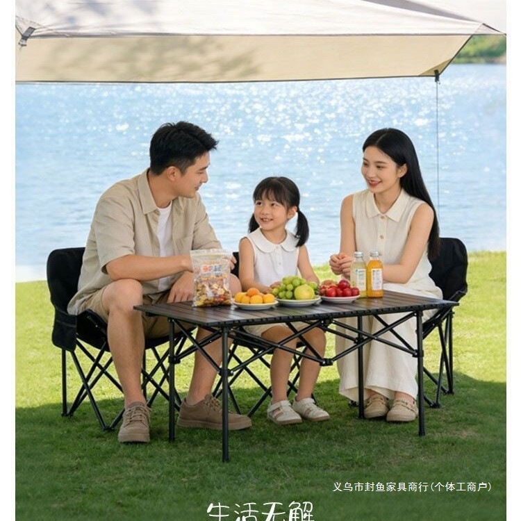 Outdoor folding table picnic table and chair set, portable egg roll table, stall barbecue long table, complete camping equipment set Outdoor folding table picnic table and chair set, portable egg roll table, stall barbecue long table, complete camping equipment set