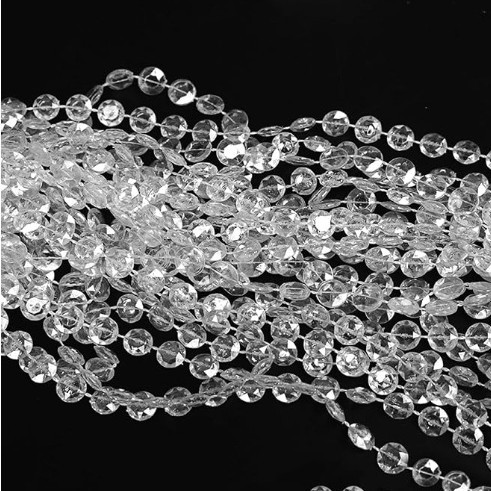 Acrílico de plástico transparente cristal cuentas árbol de navidad decoración para el hogar boda tabla de techo flores artesanías cortina colgante