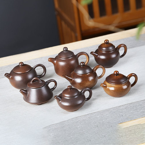 Kiln-turned mini purple sand teapot can be raised and played with, fingertip tea tea pet tea play Kung Fu tea set ornaments directly supplied from the manufacturer