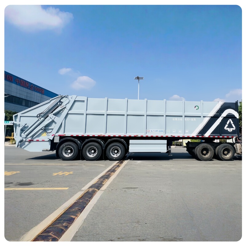 Semi-Trailer Compression Vehicle for Landfills, Ultra-Large Capacity, Municipal Concentrated Waste Transfer Sanitation Semi-Trailer Semi-Trailer Compression Vehicle for Landfills, Ultra-Large Capacity, Municipal Concentrated Waste Transfer Sanitation Semi-Trailer