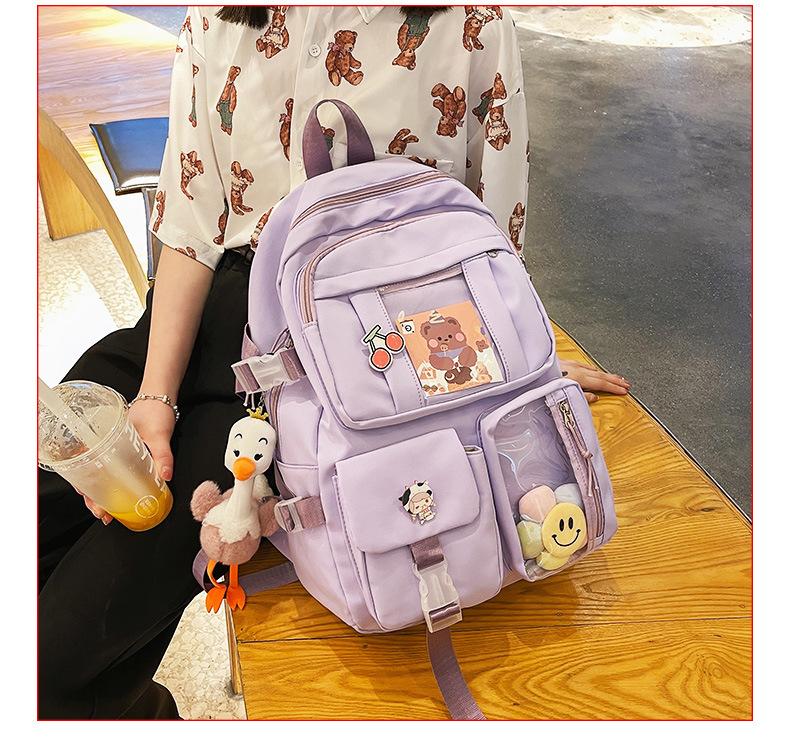 Korean Candy Color Transparent Pocket Backpack Wholesale Nihaojewelry display picture 5