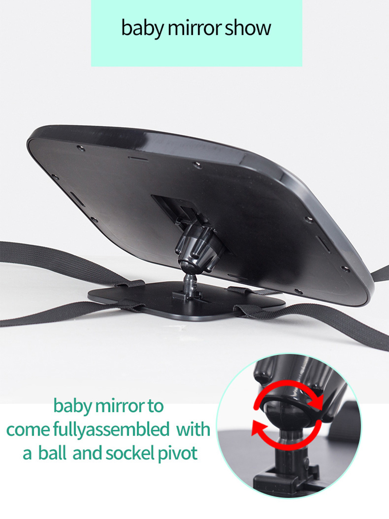 Cross-border hot sale car interior rearview mirror 360 ° rotating car car baby rearview mirror car baby rearview mirror