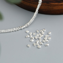 S925纯银不规则碎银子隔珠垫片配件DIY串珠手链项链材料隔片散珠