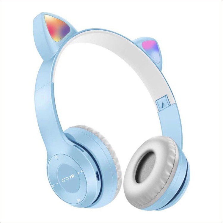 P47M fabricantes de oído de gato suministro transfronterizo de comercio electrónico colorido luminoso luz inalámbrica Bluetooth Auriculares auriculares