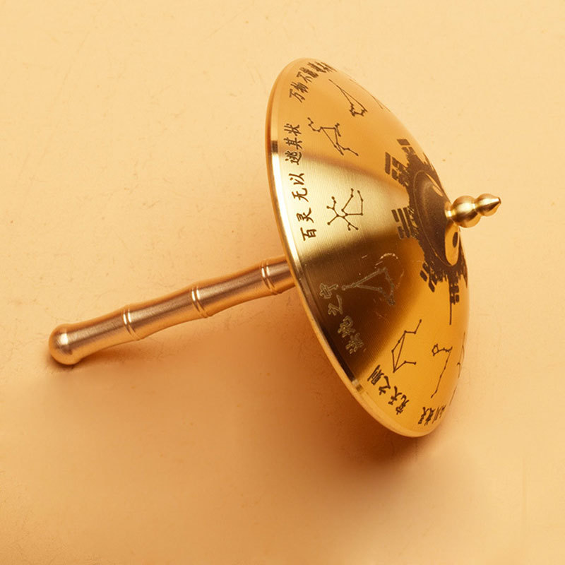 Brass Eight-Trigram Umbrella Creative Rotating Handheld Ornament Stress Relief Auspicious Umbrella Festival Gift Decoration