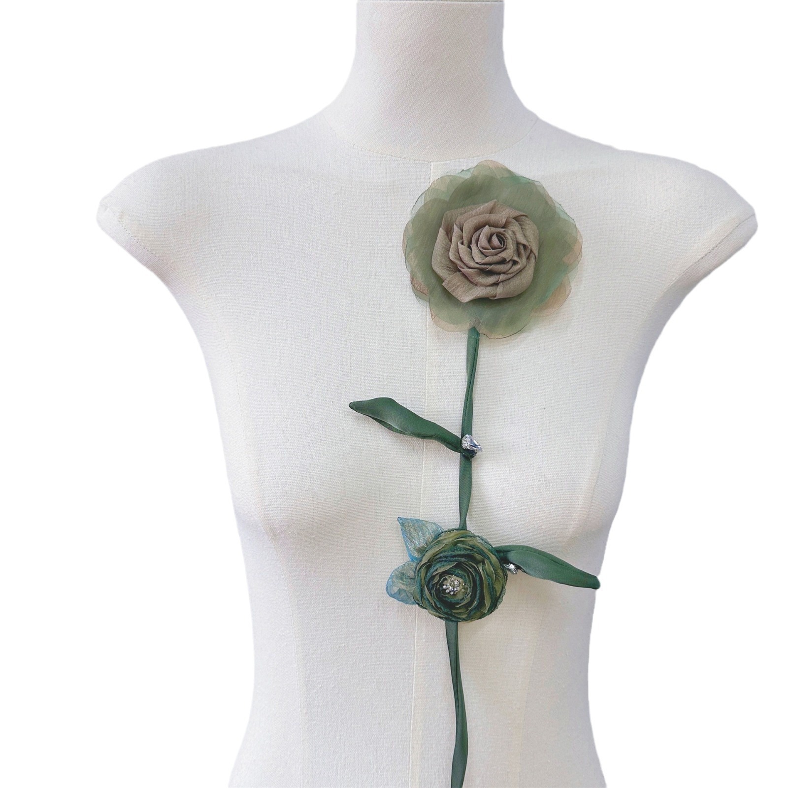 Hijo de malla coreano hecha a mano multicapa decoración floral estereoscópica decalcas de flores de dos colores vestido accesorios de ropa infantil