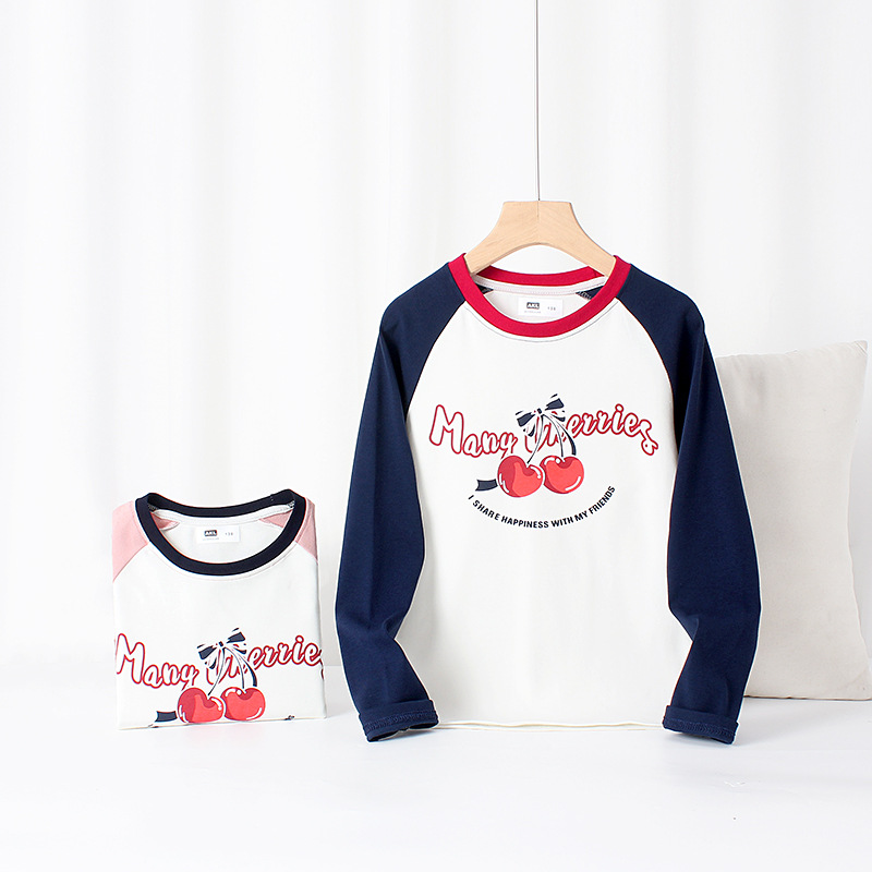 Primavera y otoño coreano nuevas niñas de manga larga Camiseta de algodón de los niños Cachemira ragtag al por mayor