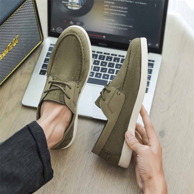 Foreign Trade Old Money Style Slip-On Casual Leather Shoes, Boat Shoes, Suede Loafers, British Style Loafers, Breathable Autumn Trendy Shoes