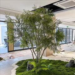 高級南天竹人工観葉植物、偽物の木、中国風室内外新シンプル造園装飾木、人工観葉植物卸売