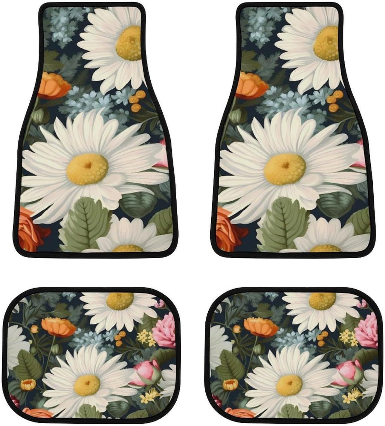 Cross-border Amazon Retro Flower Crystal Velvet Car Mat Easy-care Non-slip Dirt-resistant Comfortable Universal Mat