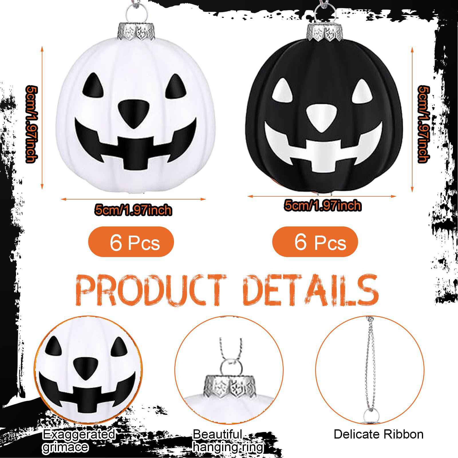 Inventario transfronterizo Halloween 5cm calabaza colgante fantasma calabaza plástico regalos de atmósfera de vacaciones