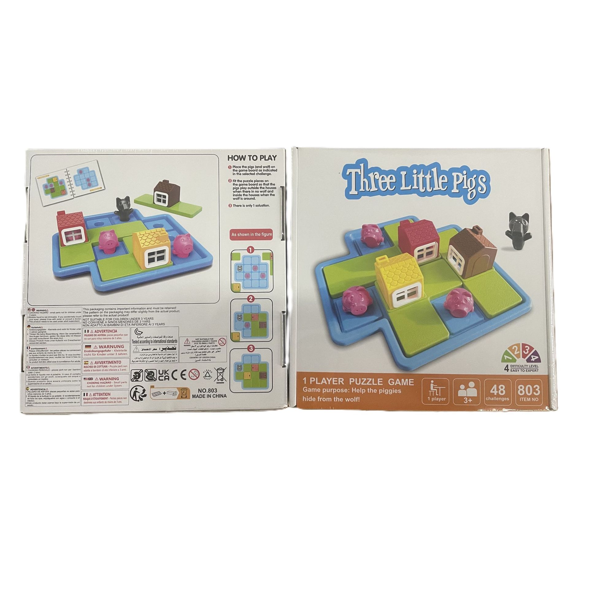 Fun Three Little Pigs Board Game (48 levels) Intelligence Series Children's Toys Parent-Child Early Education Educational Board Game