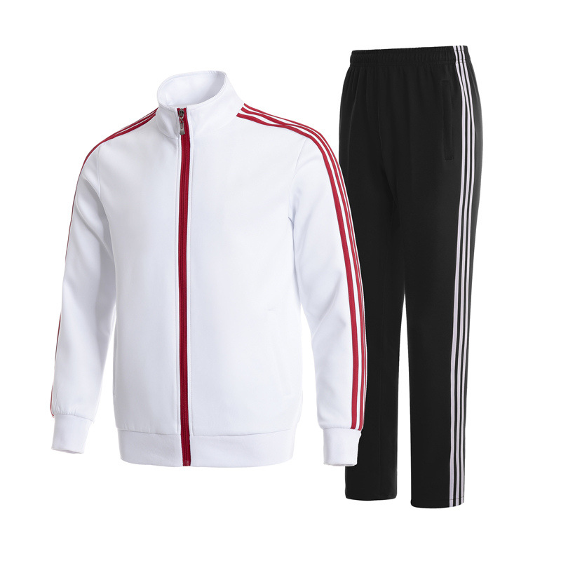 Primavera y otoño transfronterizos tres barras set de ropa deportiva casual hombres cardigans grandes camisetas deportivas uniformes escolares dos sets