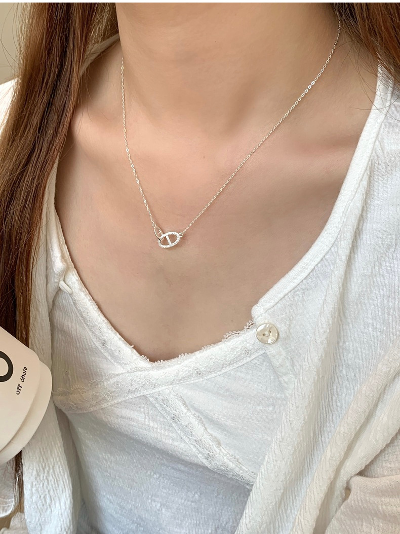 S925 Sterling Silver Flower Necklace Women Elegant