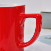 Creative square ceramic milk cup solid red glaze coffee cup supply promotional gift march cup formula logo wholesale