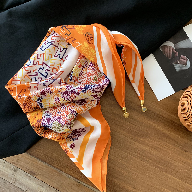 Bufanda de seda para mujer, bufanda cuadrada, estilo de primavera y verano de alta calidad, bufanda de cuello, bufanda magnética de moda, bufanda de todo fósforo, chal al por mayor