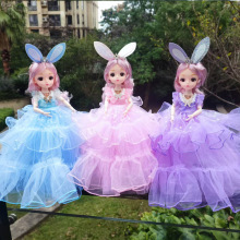 30厘米智能音乐婚兔耳朵多层纱娃娃女童公主唱歌仿真公主儿童玩具