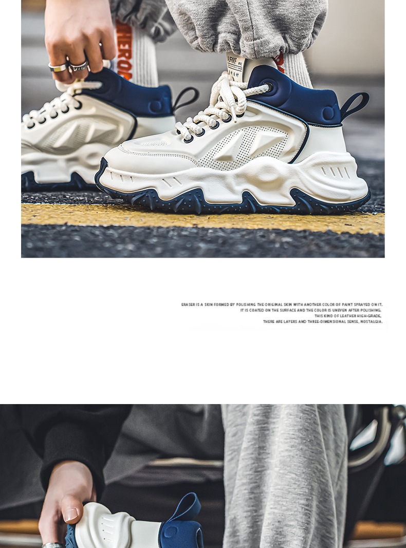Men's Thick-soled Casual Dad Sneakers Height Increasing Board Shoes_voghion.com