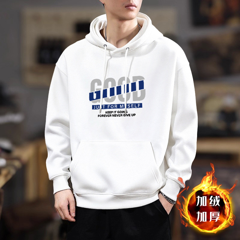 Peso pesado chaqueta con capuz para hombres primavera y otoño marca de moda de alta calle pesado abrigo holgado estudiantes estilo de Hong Kong suéter universal