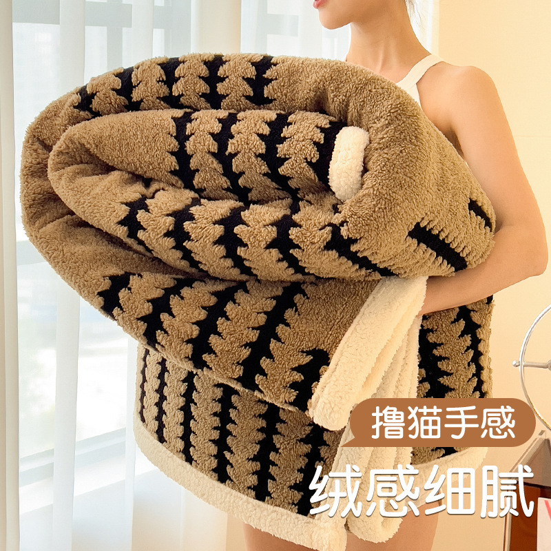 Invierno catiónico torre de algodón mantas espesadas mantas de cordero de algodón de oficina siesta mantas de aire acondicionado mantas de sofá