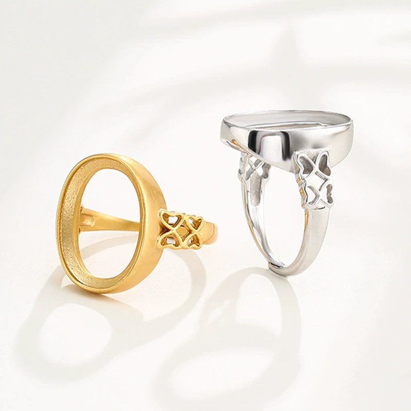 Модное handmade кольцо в форме сердца с вставкой камня, яшмовый восковой агат, 18K белое золото от