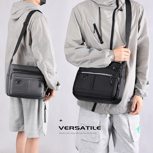Large-capacity men's bag shoulder bag waterproof and wear-resistant backpack multi-pocket business bag business casual men's crossbody bag
