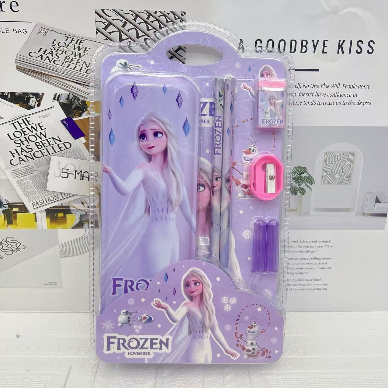 Conjunto de papelería Stitch transfronterizo para niños de alto valor escolar conjunto de lápiz de siete piezas