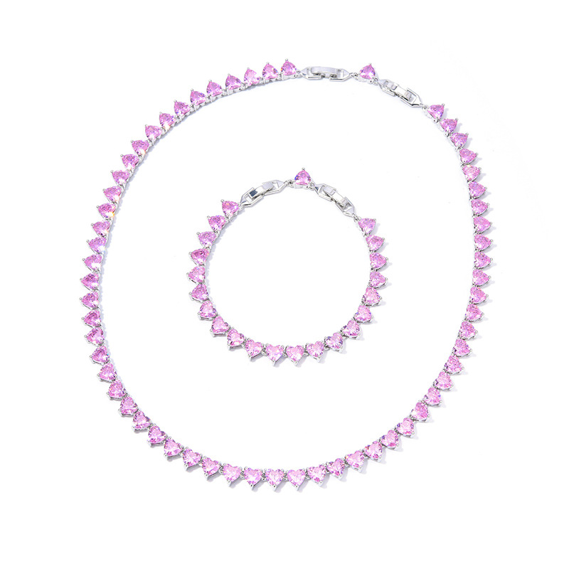 Fuchsia bracelet heart-shaped heart shaped