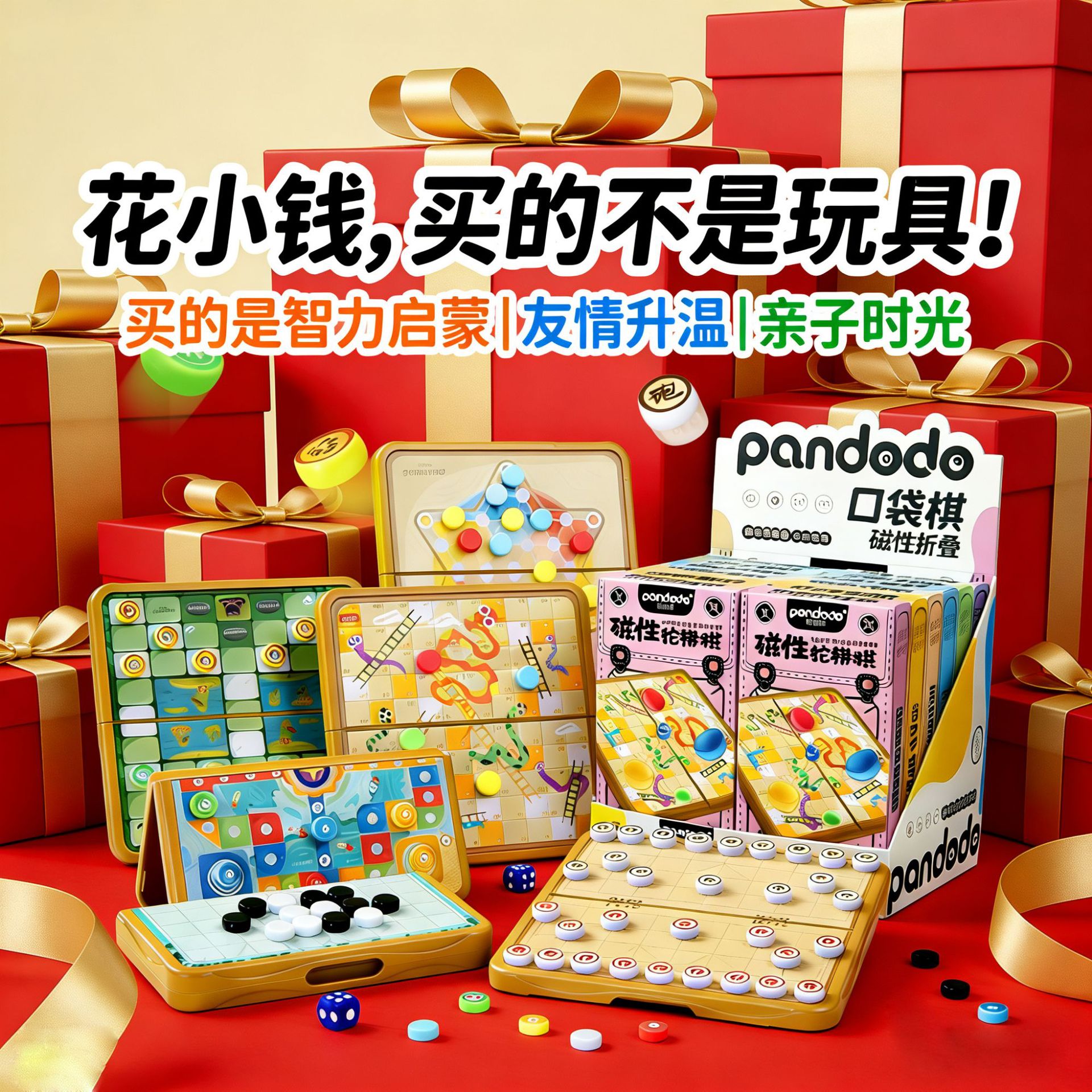 Cartoon Pocket Magnetic Chess, Flying Chess, Gomoku, Beast Chess, Snake and Ladder Chess, Checkers, Parent-Child Educational Games Wholesale