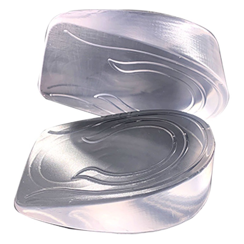Almohadilla de talón de silicona de absorción de choque de plantilla invisible transparente para hombres/mujeres de masaje de aumento de altura 1/2/3cm