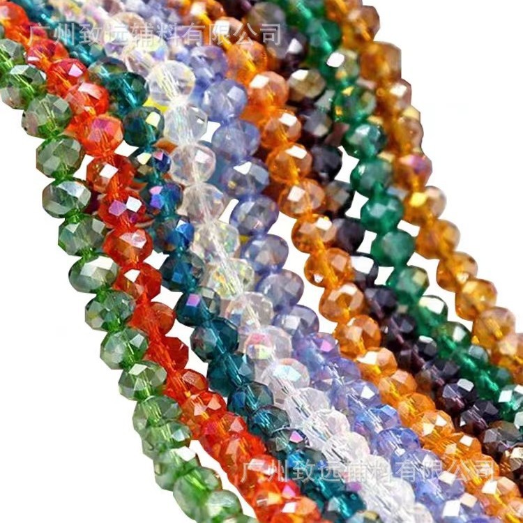 Nuevos granos cristalinos del diamante AB color granos planos granos de la rueda 4/6/8/10mm cadena entera DIY accesorios hechos a mano image 5