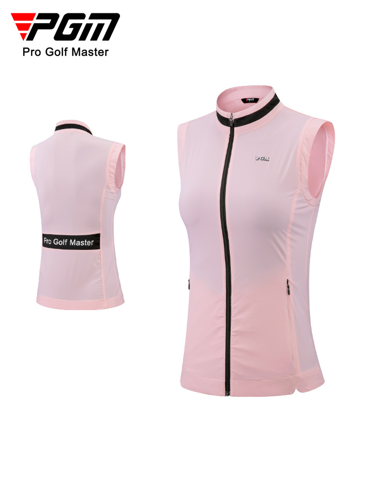 Áo ghi lê golf PGM mỏng nhẹ chít eo cho nữ — Yf565-vest Trắng, Yf565-gi lê màu hồng, QZ086-váy kaki, QZ086-Váy trắng