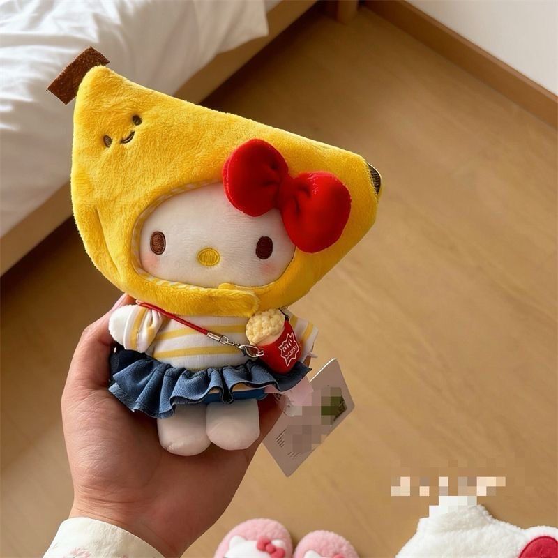 Only the Headgear】Cute Self-Deprecating Bear Hello Kitty Banana Headgear Clothing Decoration Plush Toy Headgear