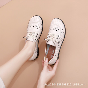Summer Women's Sandals, Single Shoes, Women's Clogs, Middle-Aged and Elderly Flat Mother's Shoes, Baotou Casual Foreign Trade Wholesale