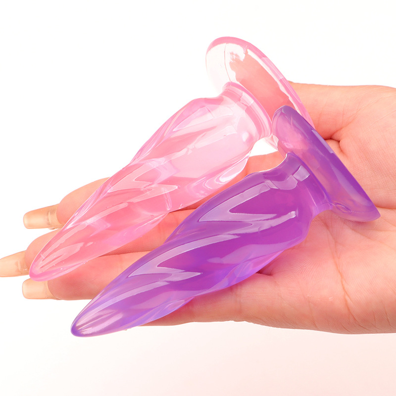 Crystal Anal Plug Bead Strip, Purple TPR Training Toy for Adults — detail image 5