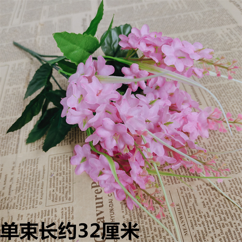 Venta al por mayor de flores artificiales jacinto lavanda nuevo listado venta directa de fábrica 5 horquillas jacinto de 5 cabezas