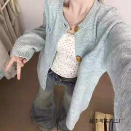 开衫宽松慵懒风超好看上衣针织衫外套甜美新款2025女毛衣春季日系