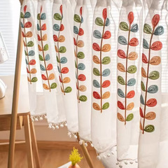 Gauze curtain door curtain cloakroom cover ugly partition curtain door lintel cabinet short curtain coffee curtain finished American modern simple