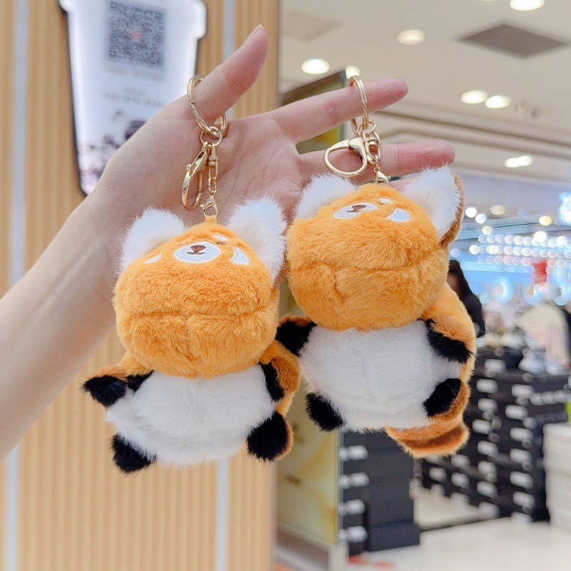 Creative Cartoon Flip Panda Plush Doll Keychain Pendant Doll Machine Doll Girls Gift Plush Toy